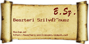 Beszteri Szilvánusz névjegykártya